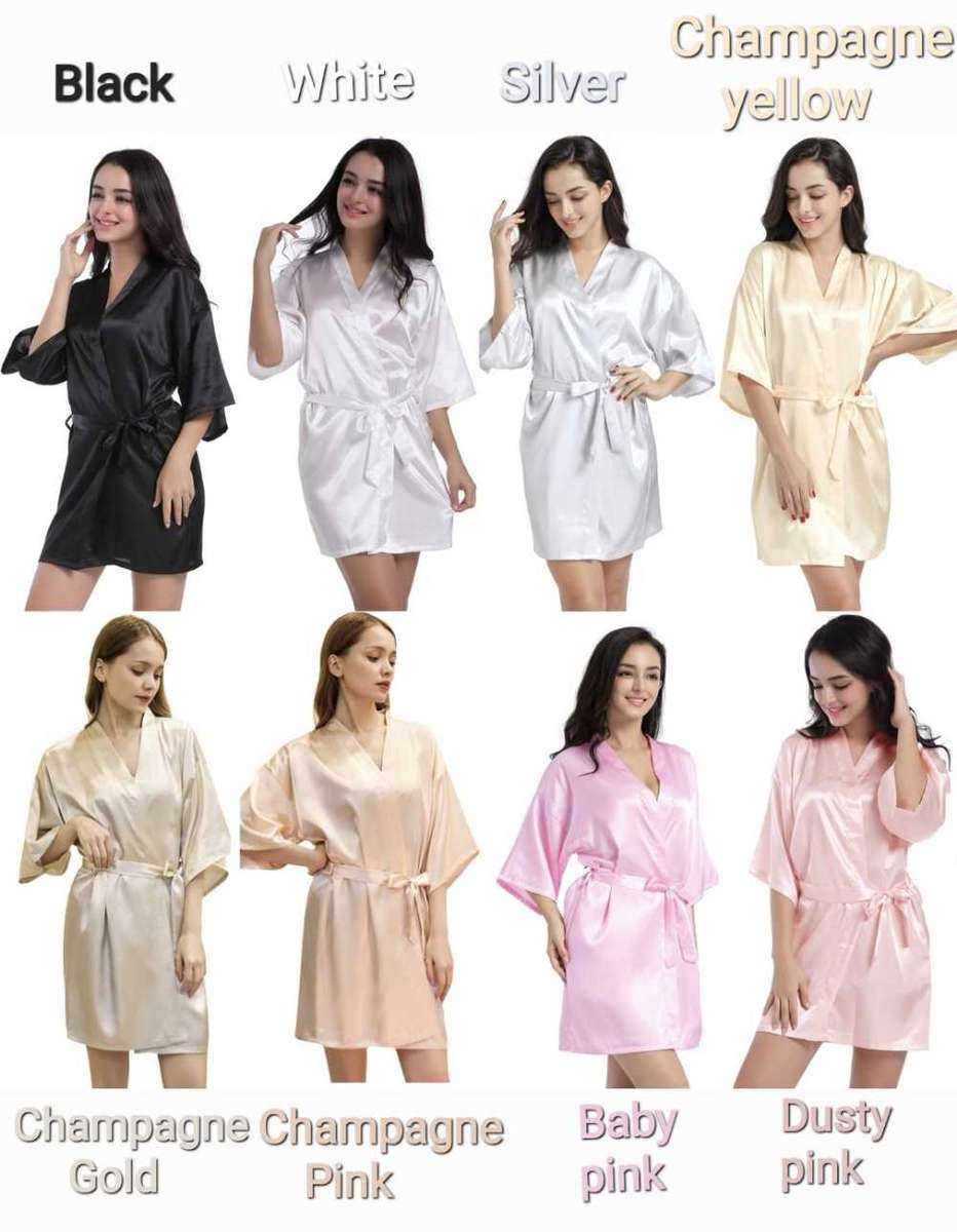 Bridal satin robes Satin gown silk robe brides maid robe#local stock#