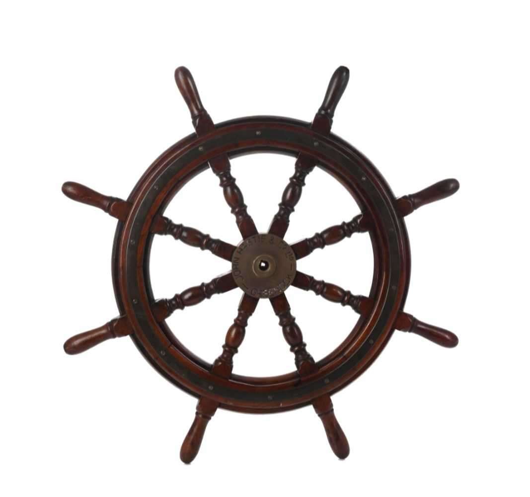 *** Antique not a replica or modern 76 cm original John Hastie and co ltd, Scotland, ships wheel ***