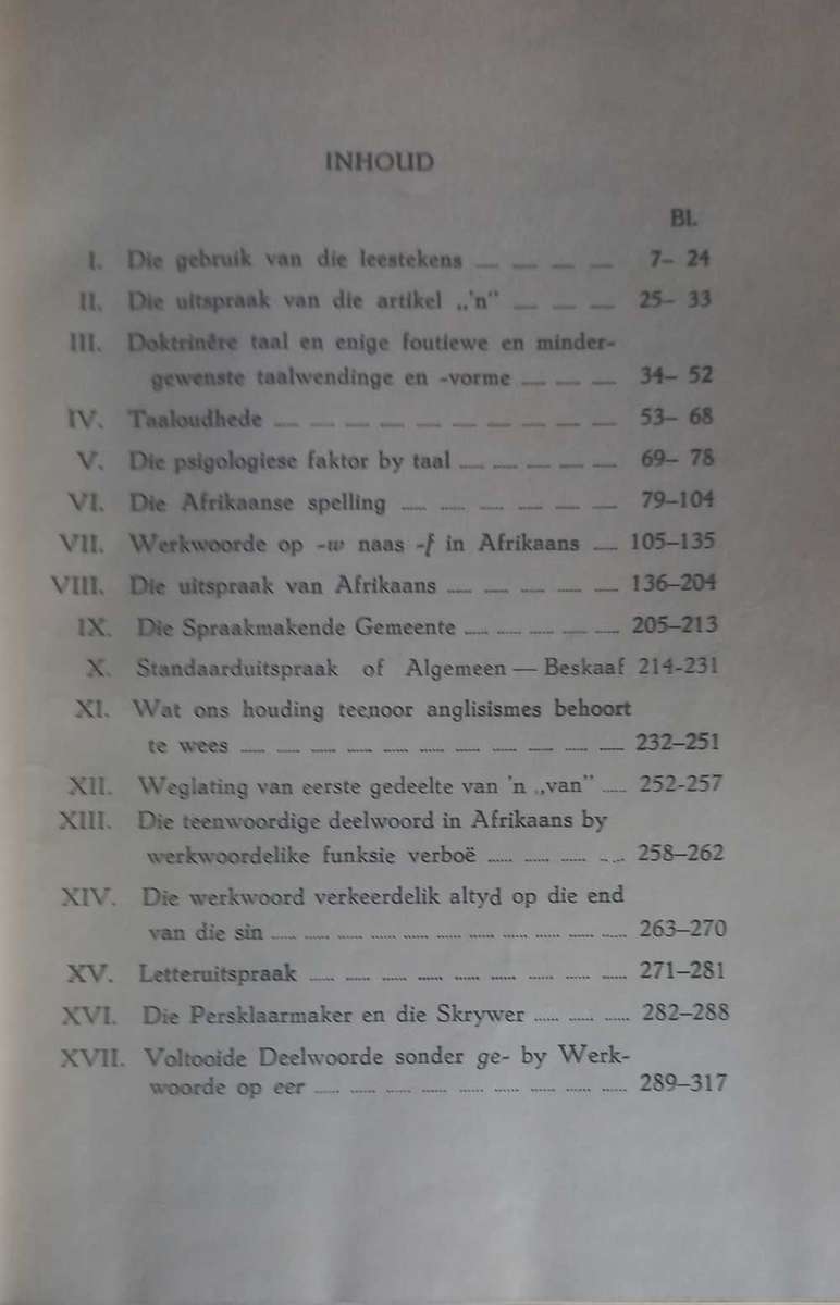 Afrikaanse taalstudies deur prof dr TH le Roux