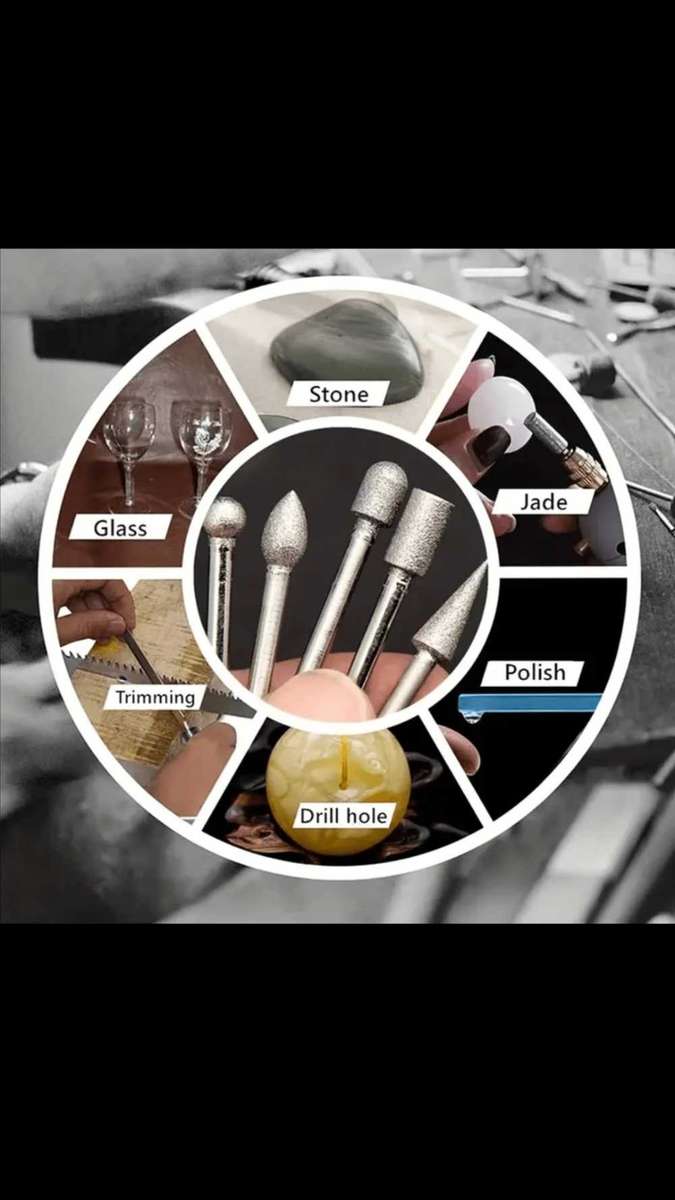 50pcs DiamondGrinding Head Grinding Burrs Lapidary Set for Dremel Rotary Tool. Many uses.