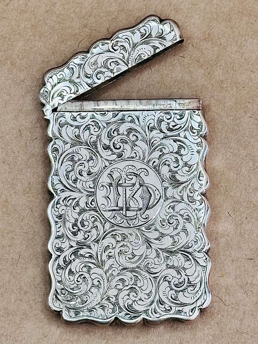 Antique Sterling Silver Card Case circa 1903