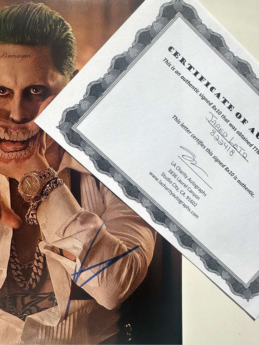 JARED LETO "JOKER" -  AUTHENTIC AUTOGRAPH - 100% ORIGINAL - WITH COA