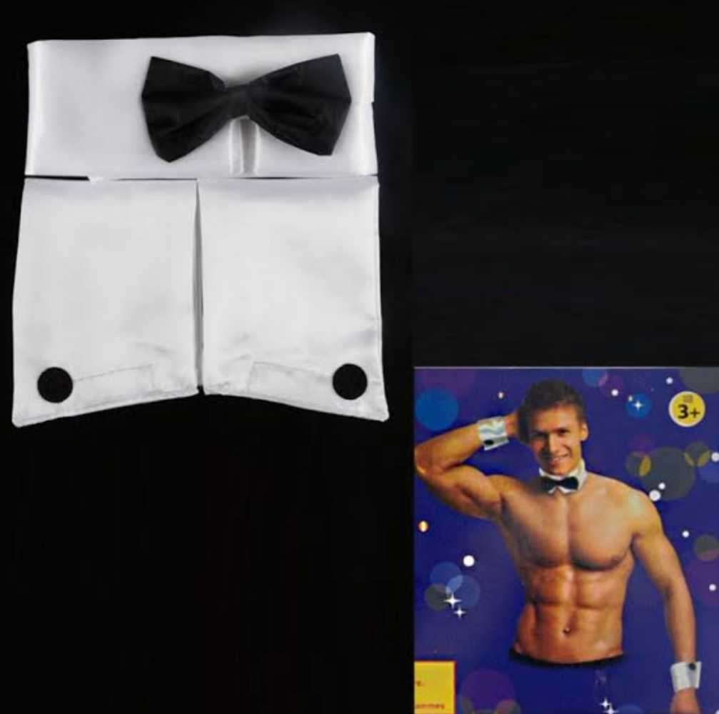 Costume Collar Bow Tie and Cuff Set For Costume Party