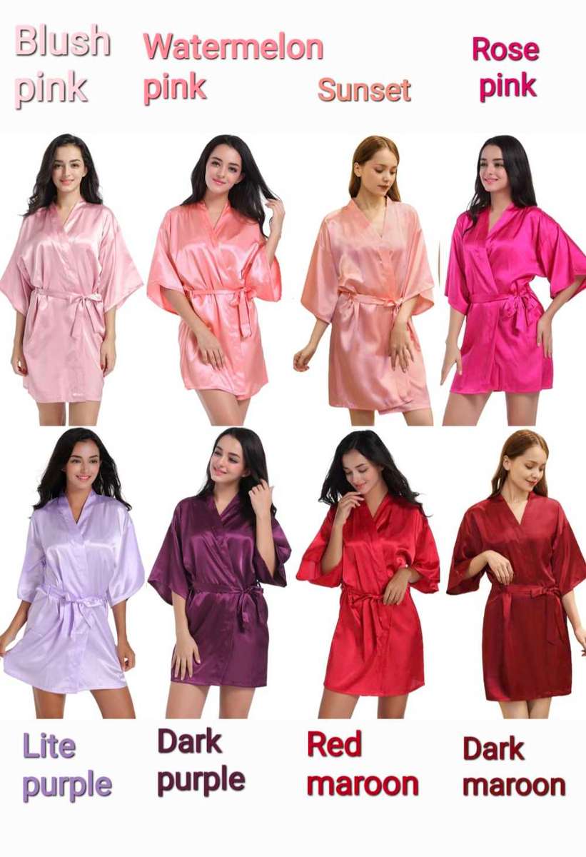 Bridal satin robes Satin gown silk robe brides maid robe#local stock#