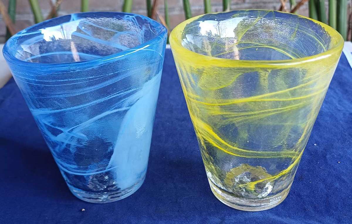 2 x Kosta Boda tumblers