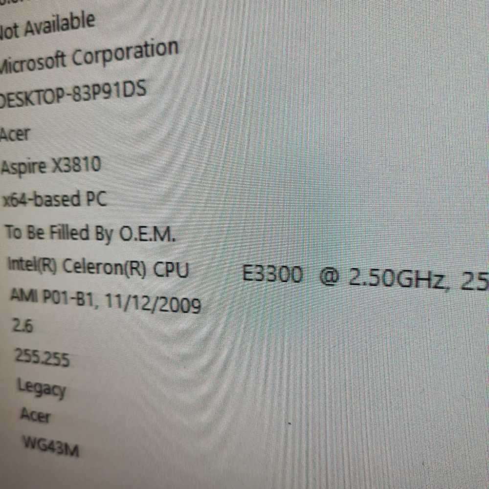 Acer Aspire AX3810 pc with HDMI OPTICAL CABLE slot and more