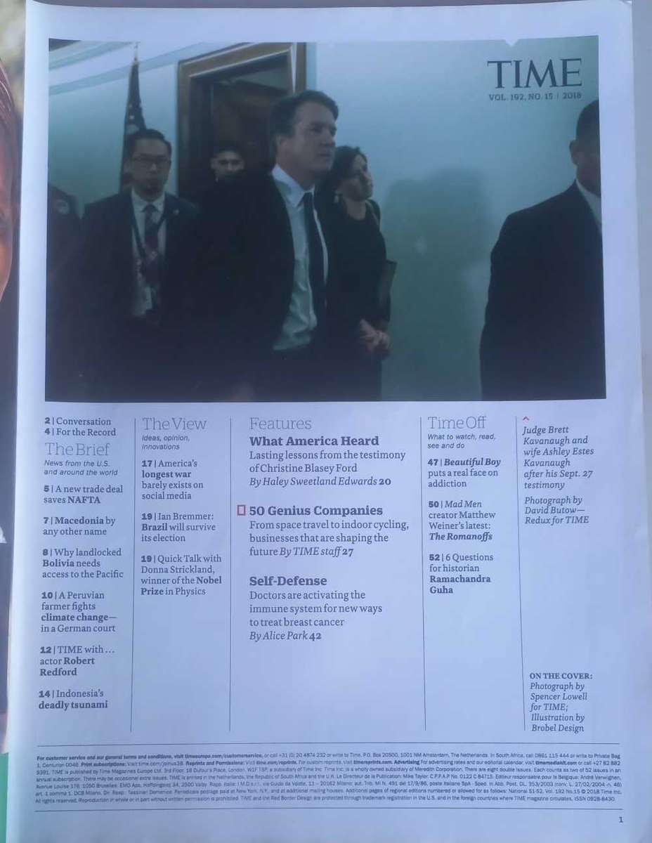 Time magazine October 15, 2018
