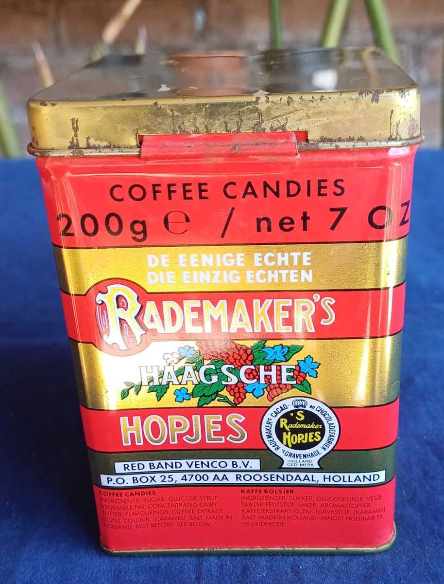 Rademaker's coffee candies tin