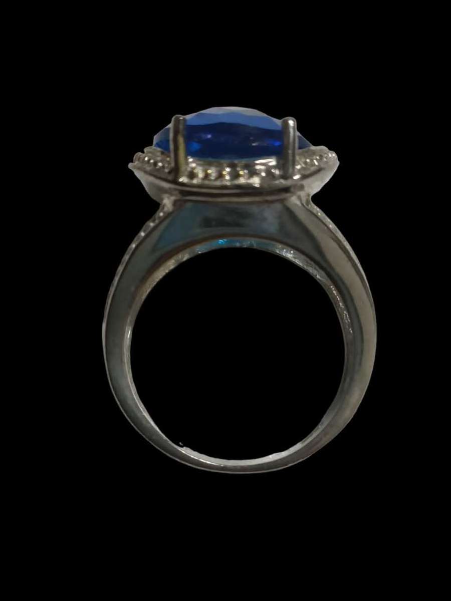 925 Sterling Silver Vintage Ring, Beautiful Big Blue Sone