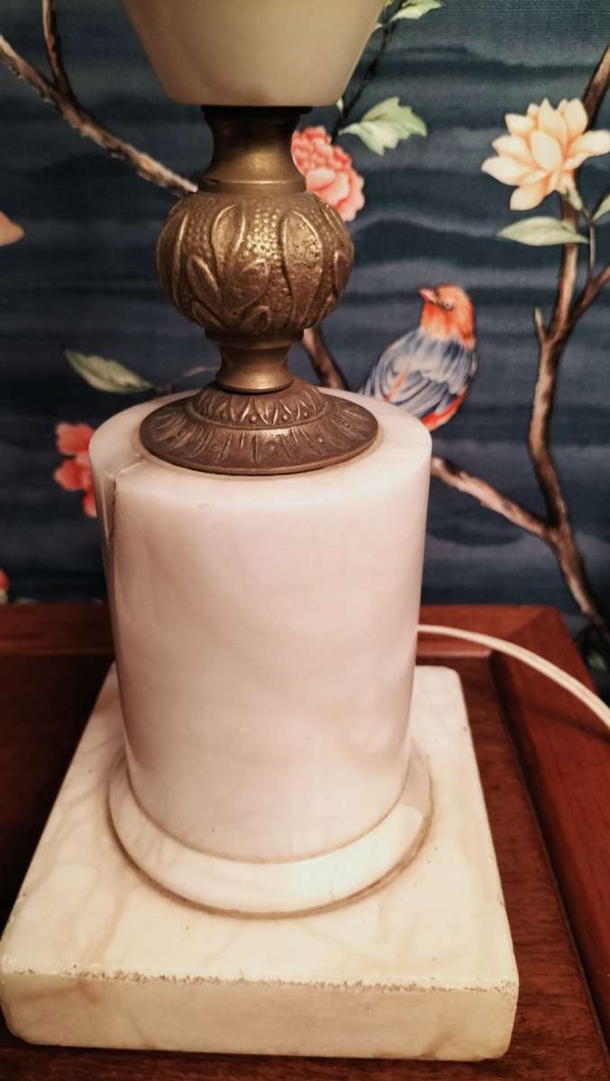 Pair of Marble And Brass Table Lamps