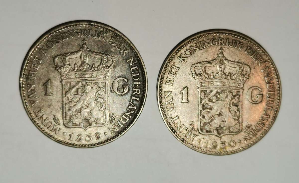 2 x Silver Netherlands 1 Gulden