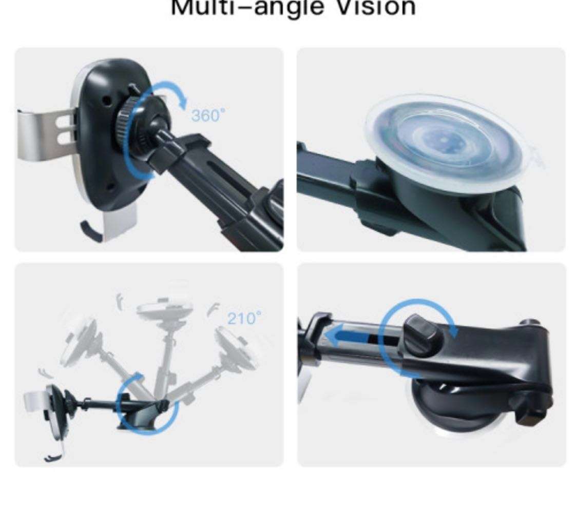 C123 Cellphone Car Phone Holder With Wireless Charging ***UNBOXED DEAL***