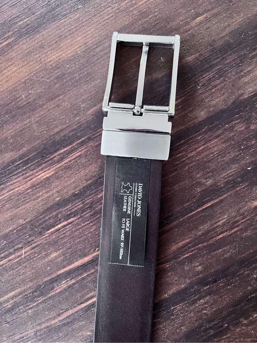 David Jones mens black leather belt (97cm-102cm)