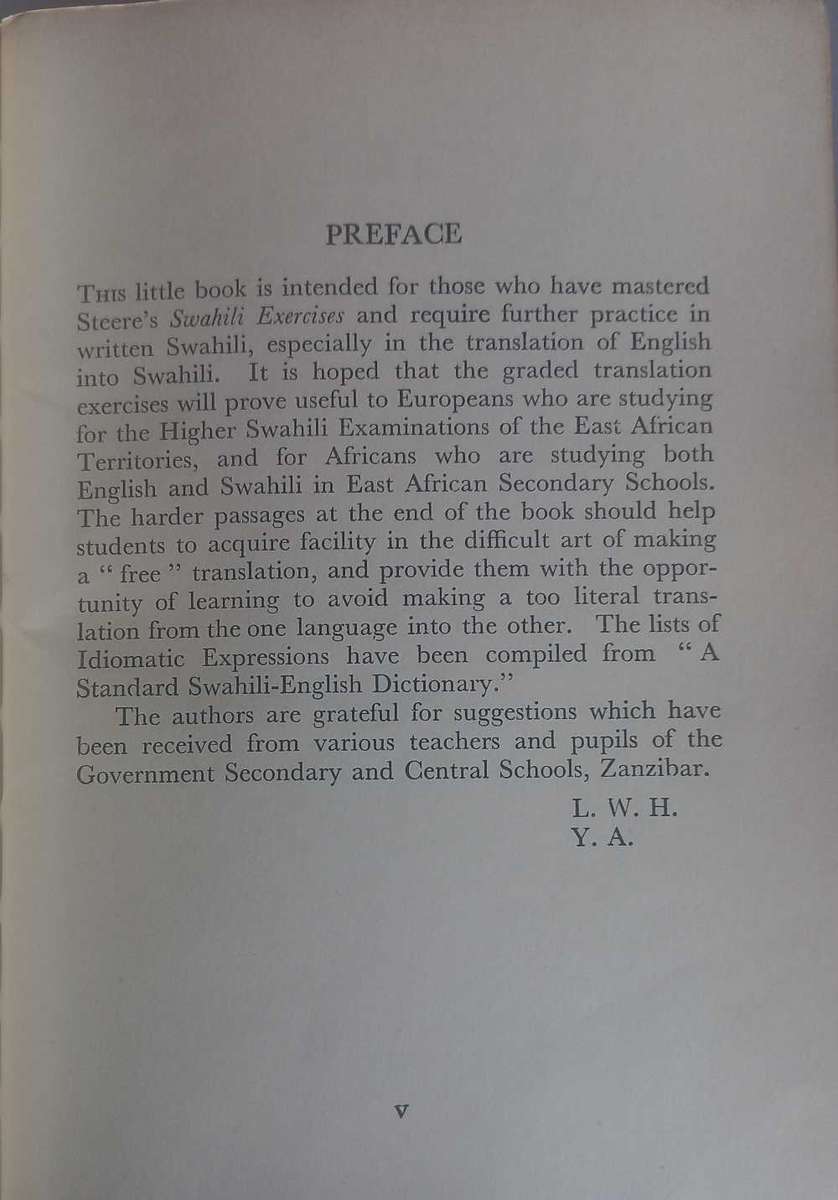 Advanced Swahili exercises
