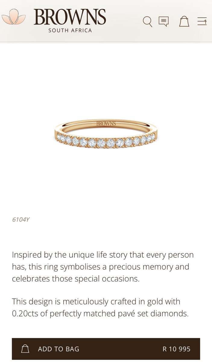 18ct Browns Black Diamond Ring