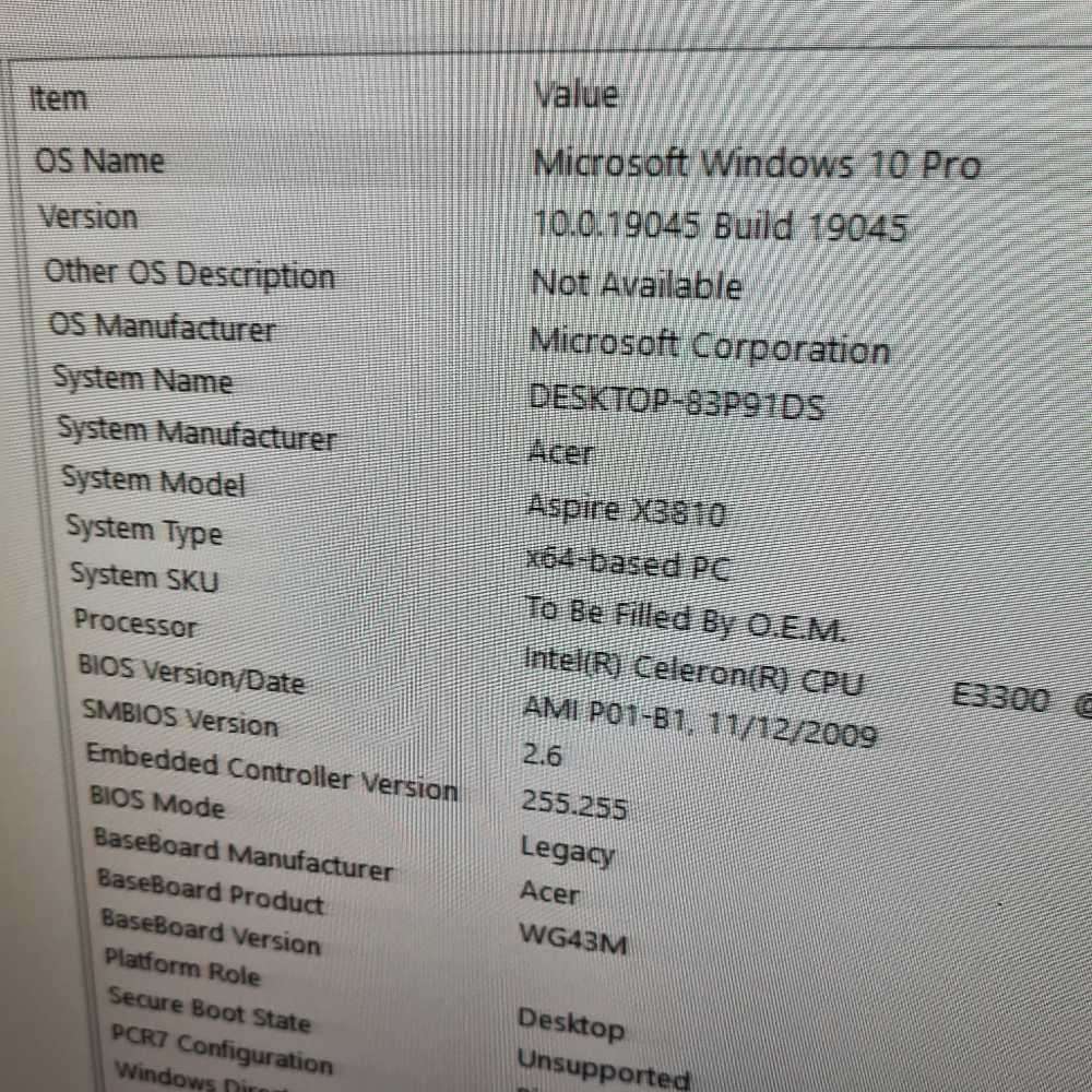 Acer Aspire AX3810 pc with HDMI OPTICAL CABLE slot and more