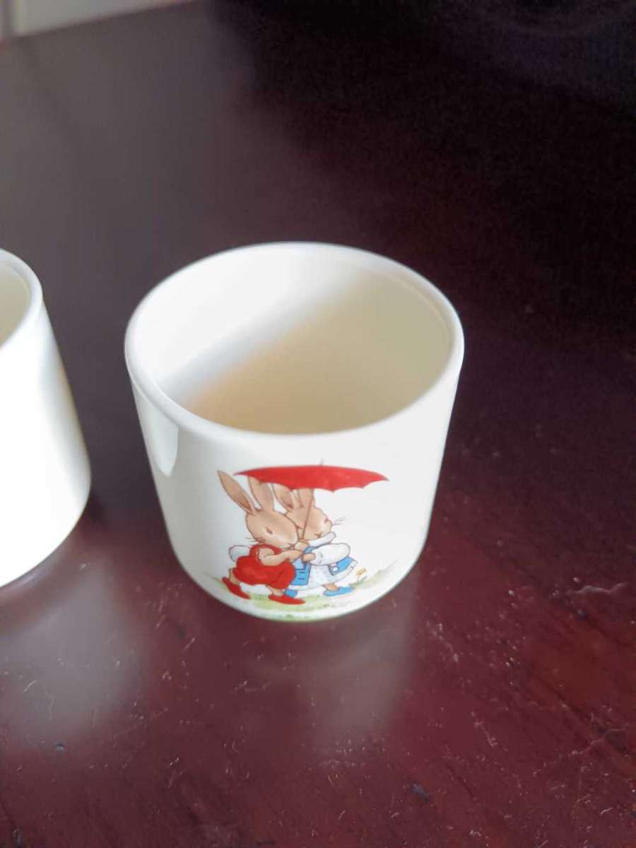 Pair of Royal Doulton Bunny kins Egg Cups