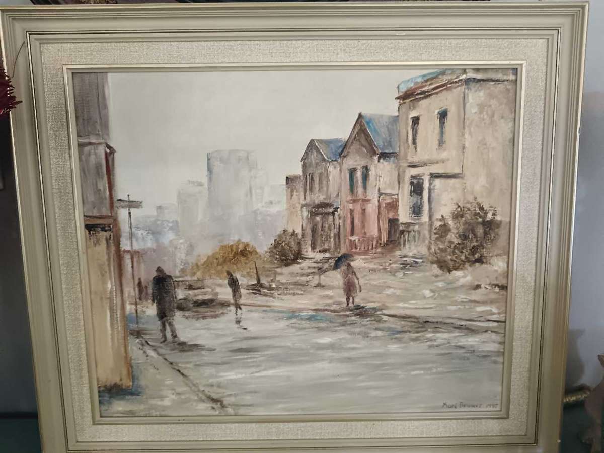 District 6 Painting by Well Known SA Mare Bruwer