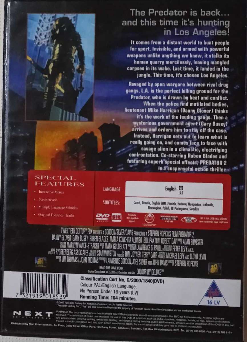 Predator 2 DVD Movie
