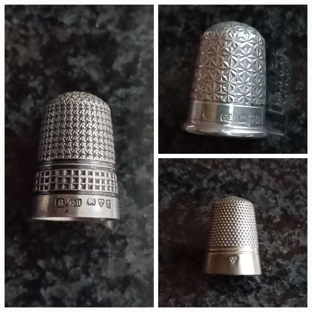 Vintage metal/silver thimbles