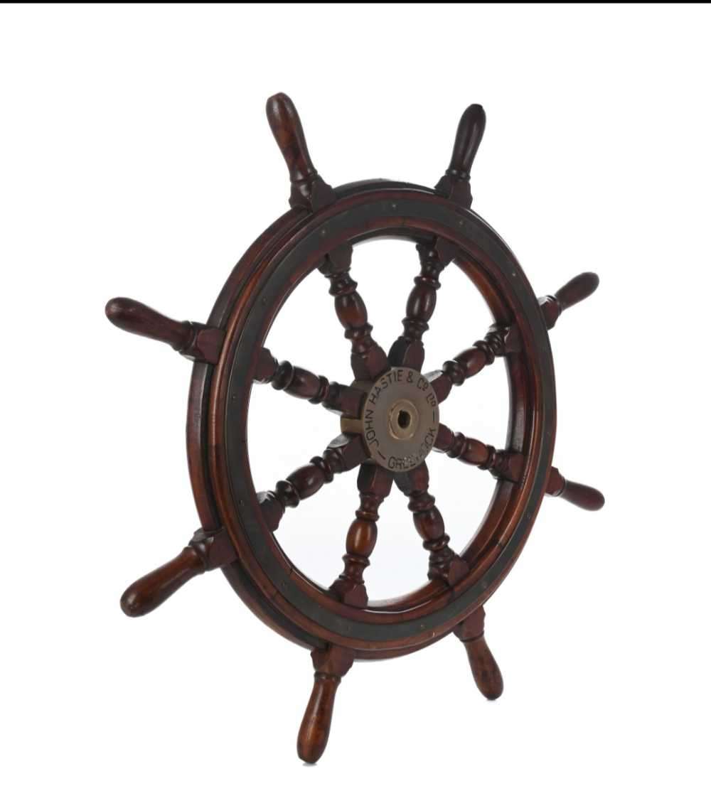 *** Antique not a replica or modern 76 cm original John Hastie and co ltd, Scotland, ships wheel ***