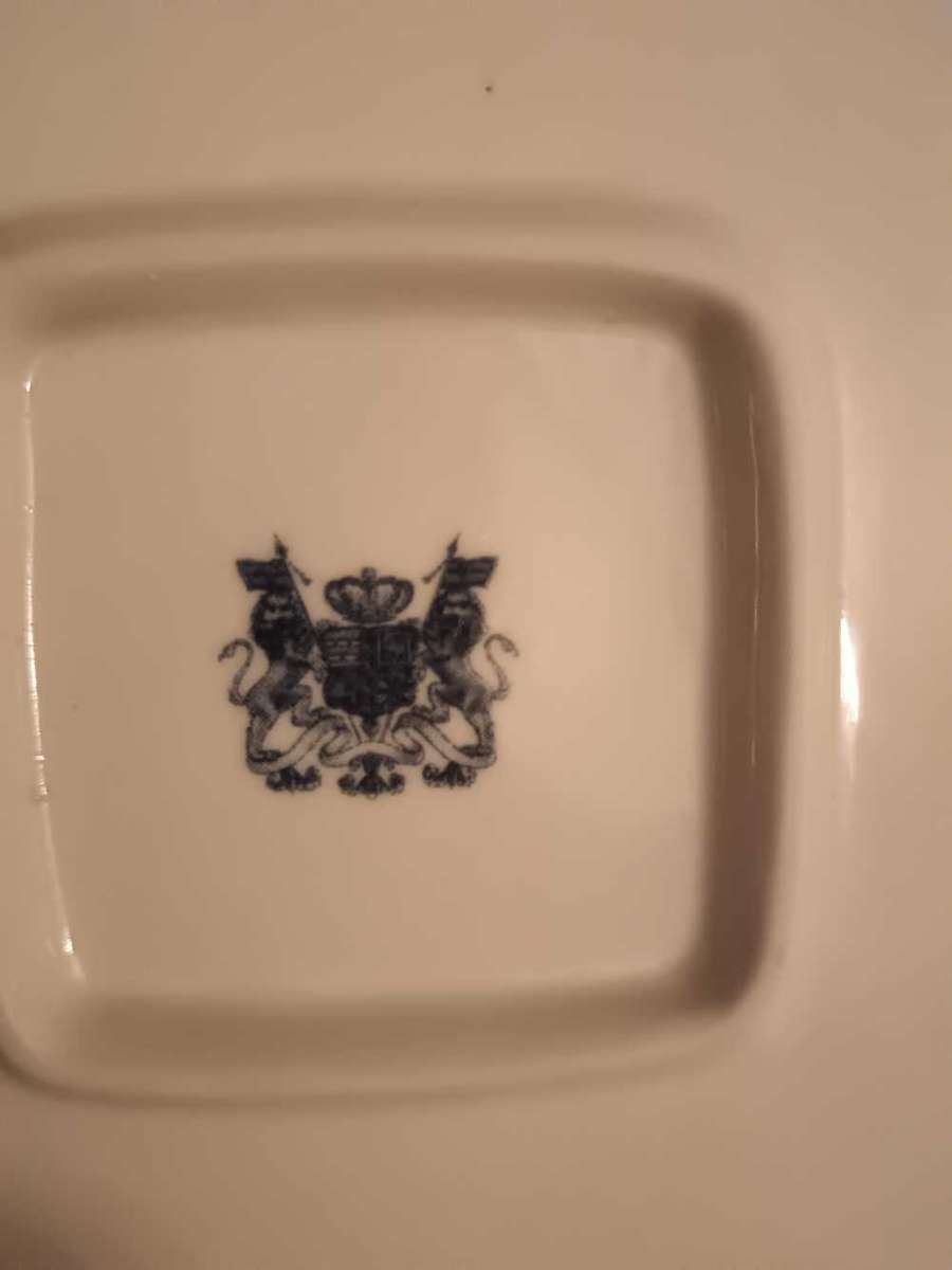 Blue & White Victorian Style Square Display Plate