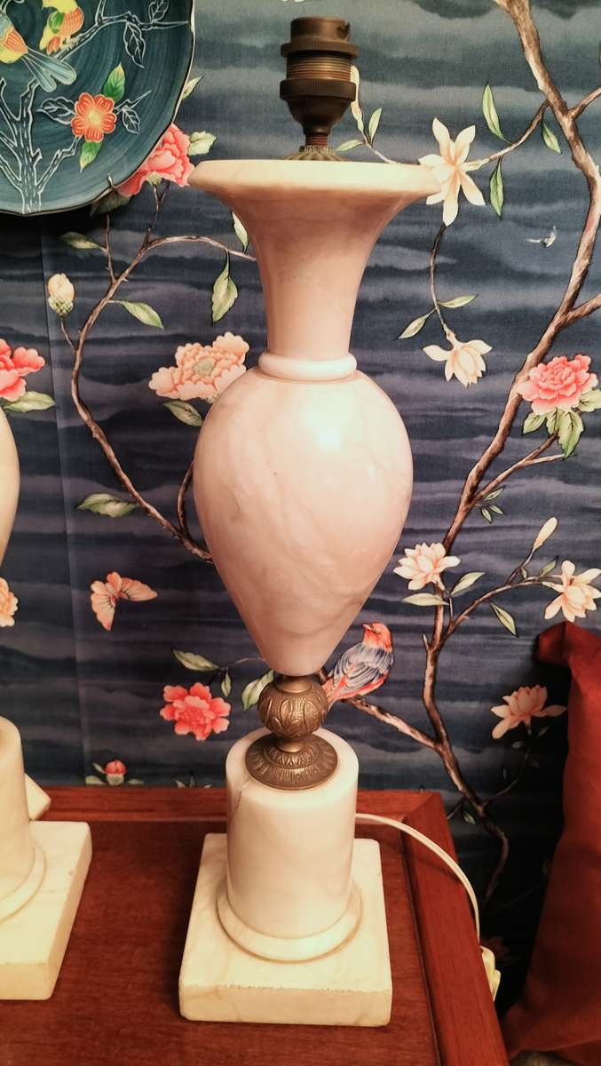Pair of Marble And Brass Table Lamps