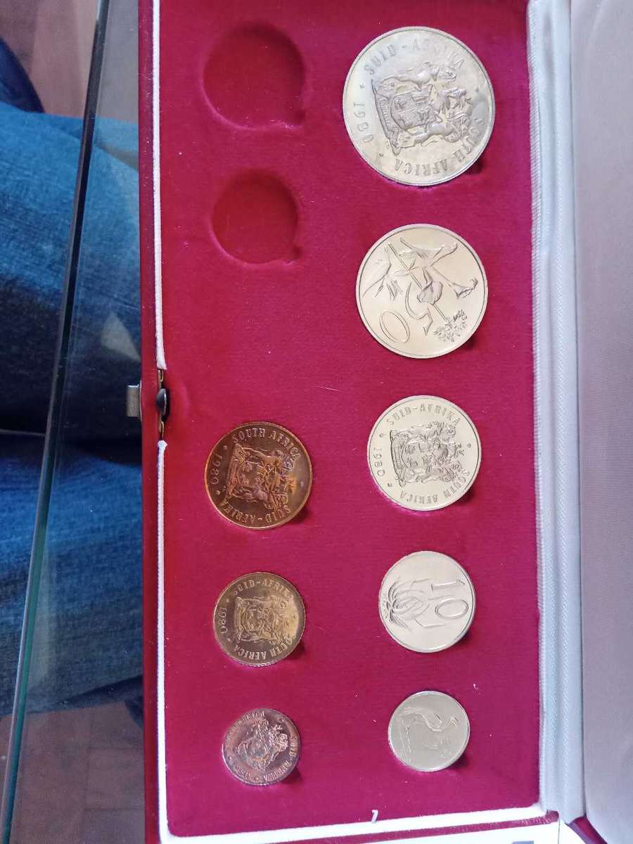 SOUTH AFRICA PROOF SET 1980 WITH R1 NO GOLD