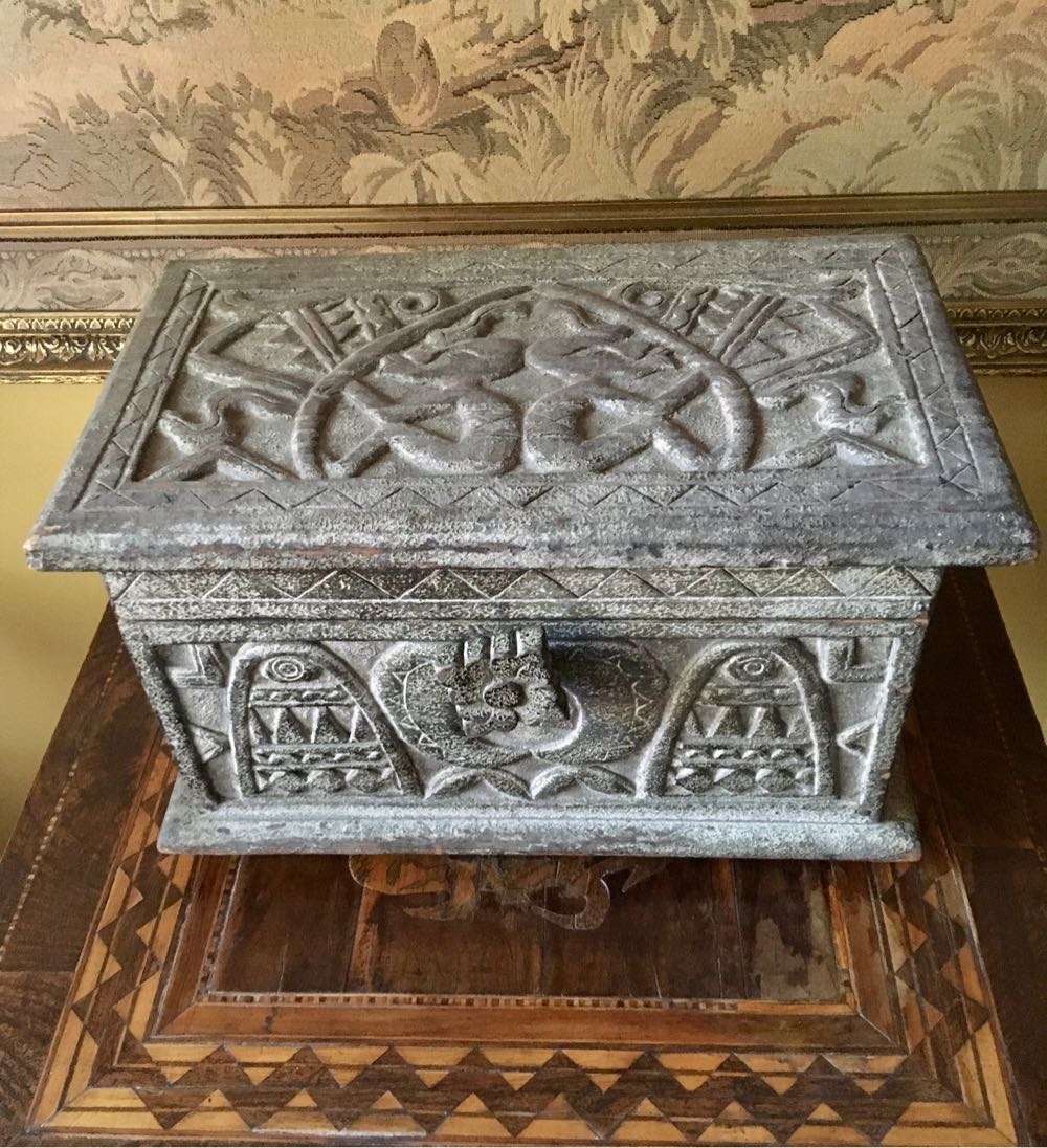 Vintage carved chest or jewellery box