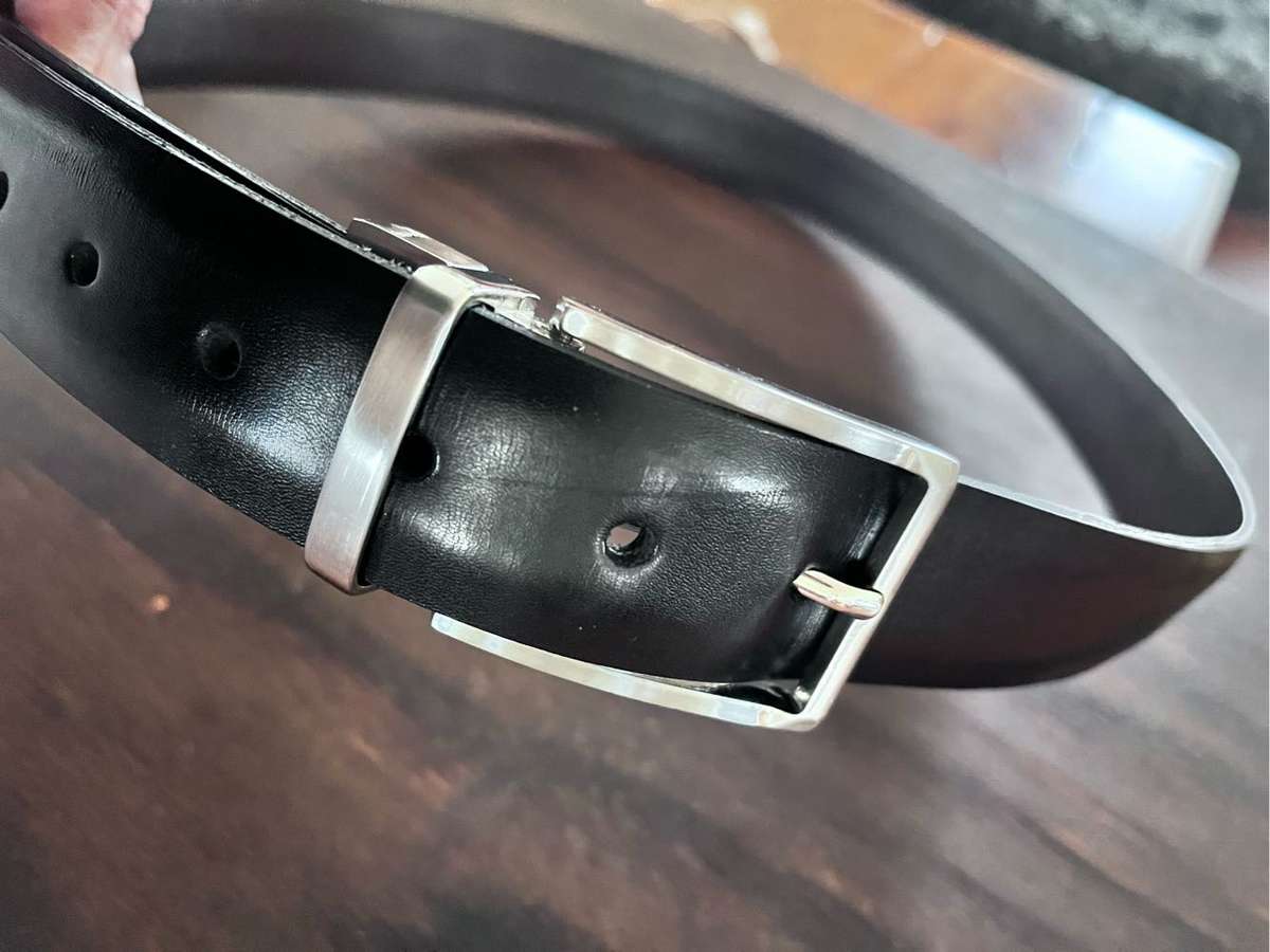 David Jones mens black leather belt (97cm-102cm)