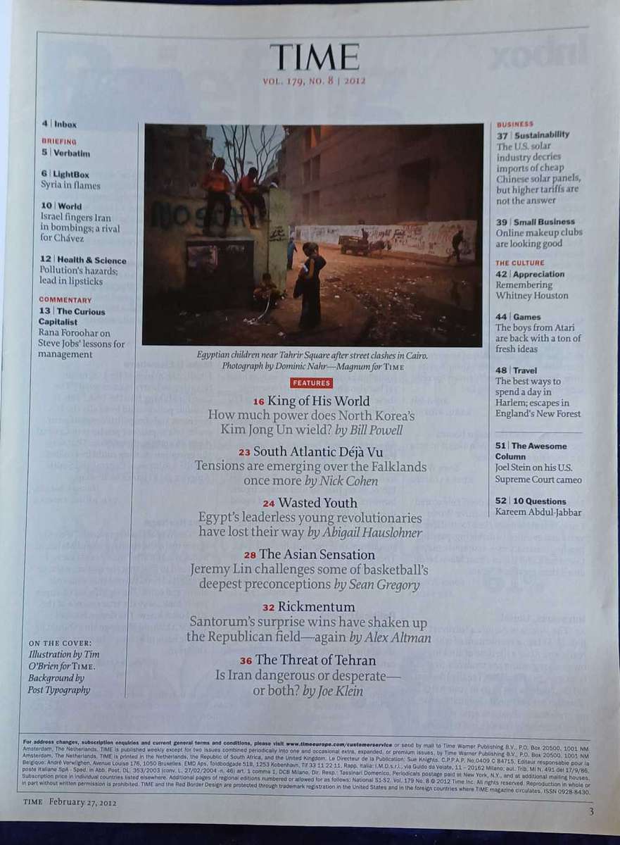 Time magazine February 27, 2012