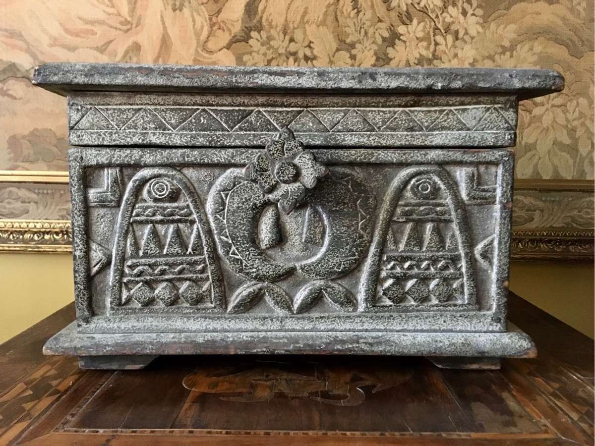 Vintage carved chest or jewellery box