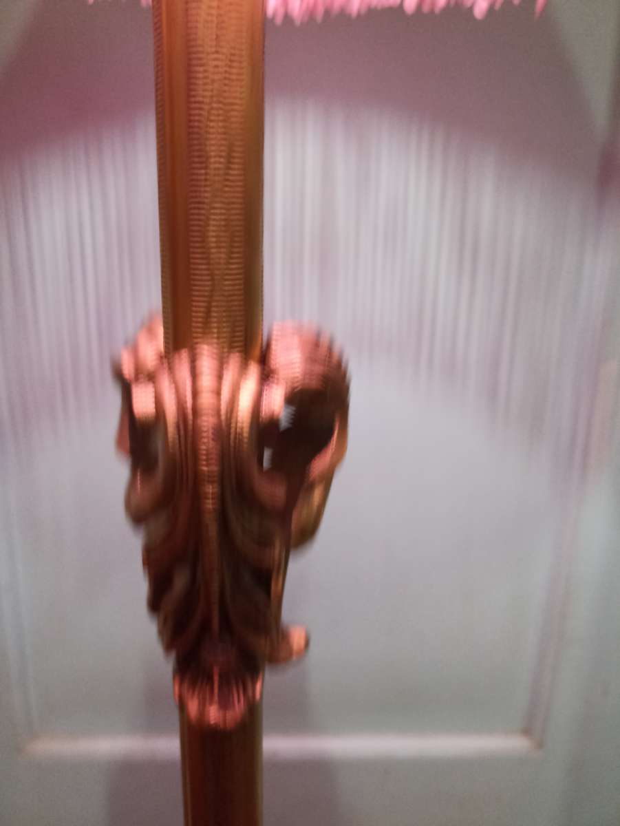 Pink tall lampshade brass stand