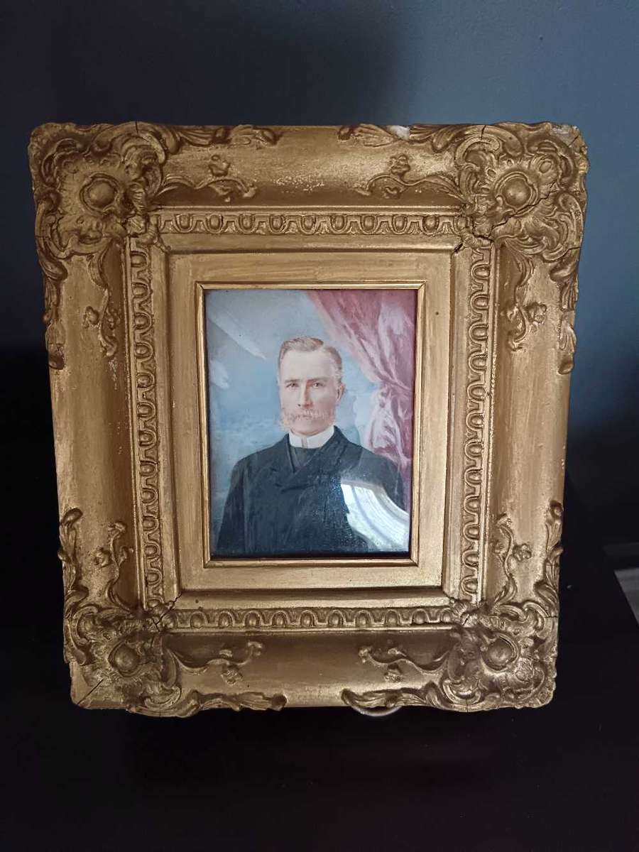 Ornately Framed Minature Painting of Period Gentleman - For Jaques 2069 Only