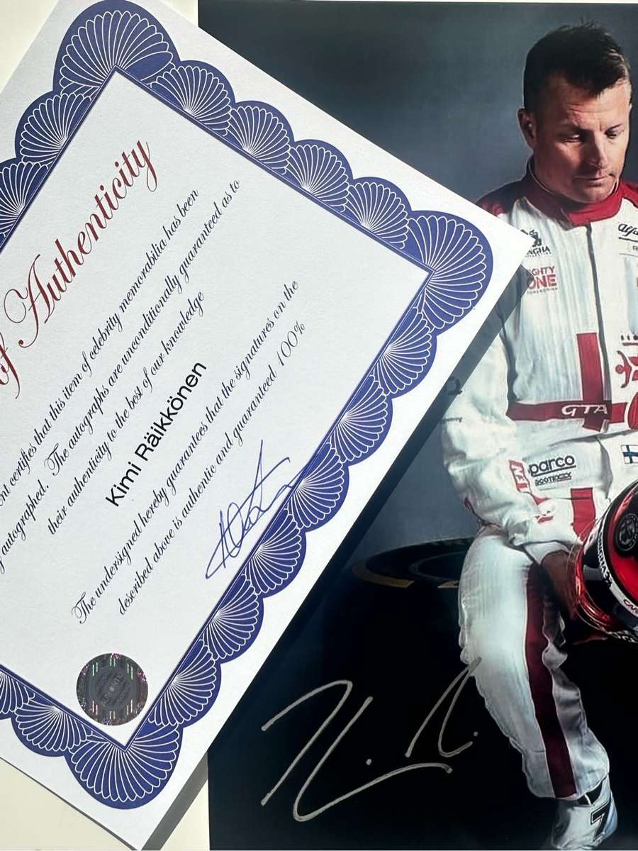KIMI RAIKKONEN -  AUTHENTIC AUTOGRAPH - 100% ORIGINAL - WITH COA