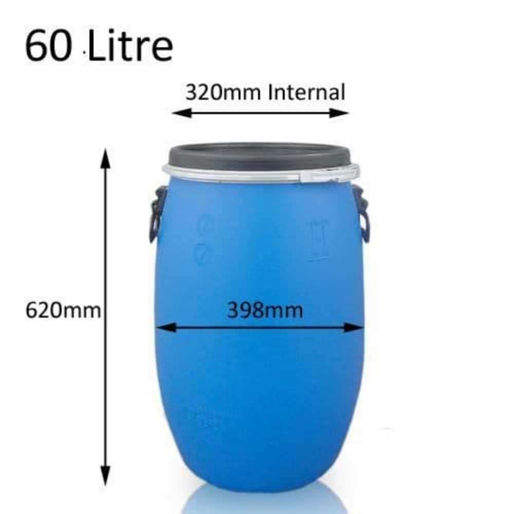 60L Plastic Drums - Open Top