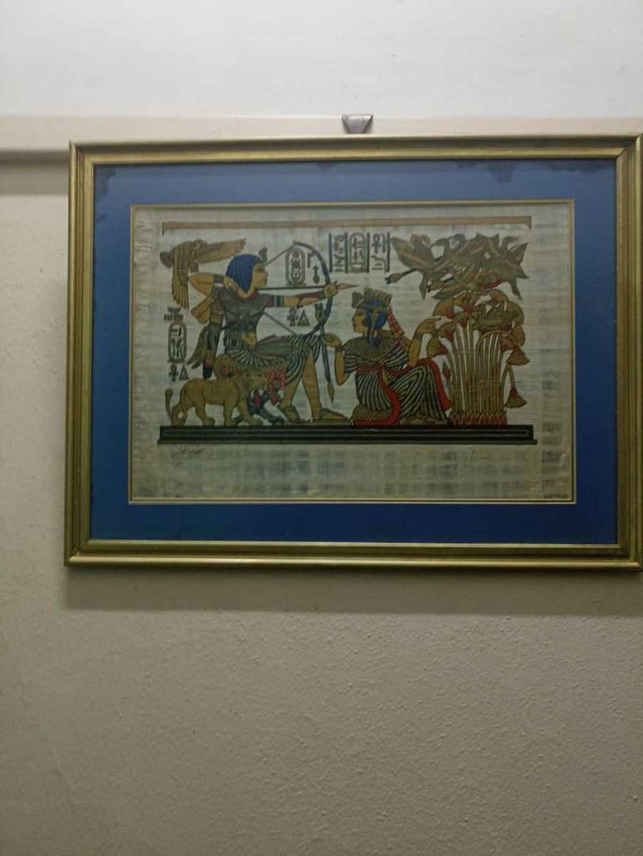 Papyrus Egyptian Pharaoh Queen Archery Arrow and bow