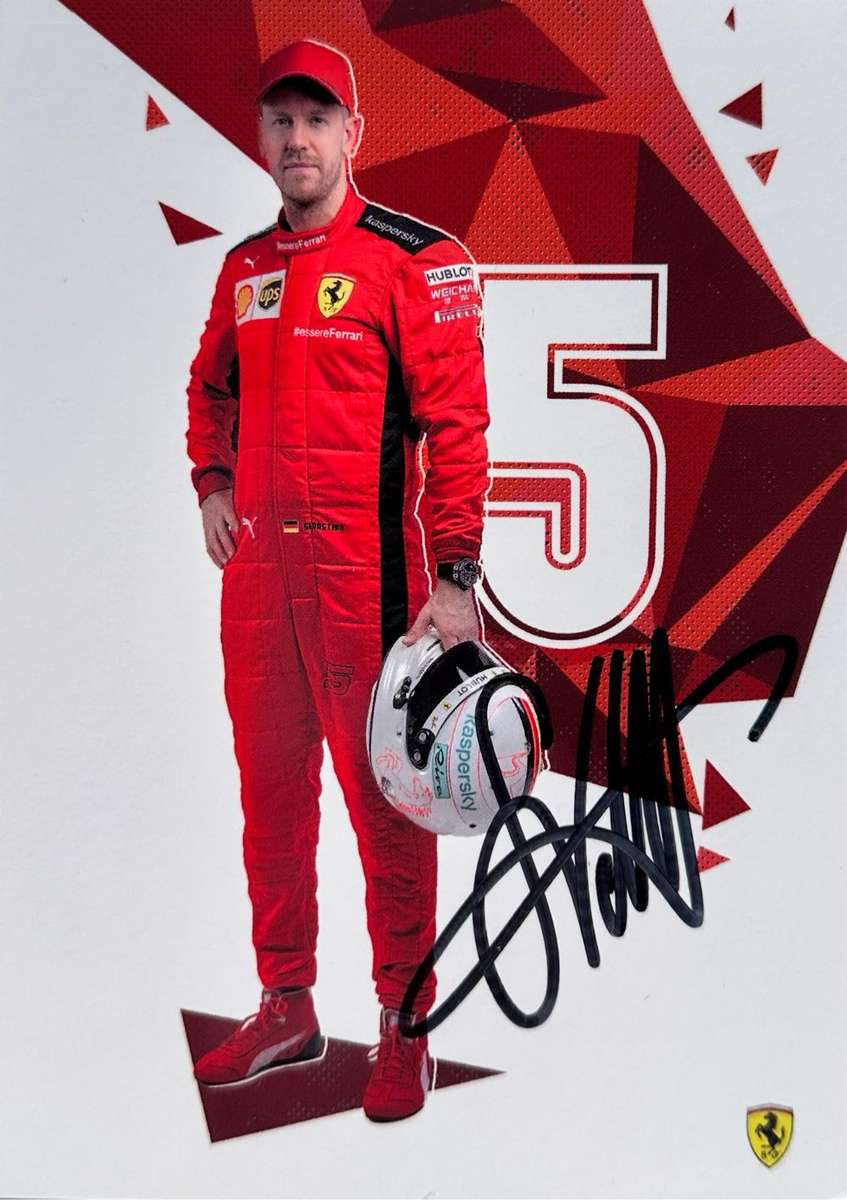 SEBASTIAN VETTEL -  AUTHENTIC AUTOGRAPH - 100% ORIGINAL