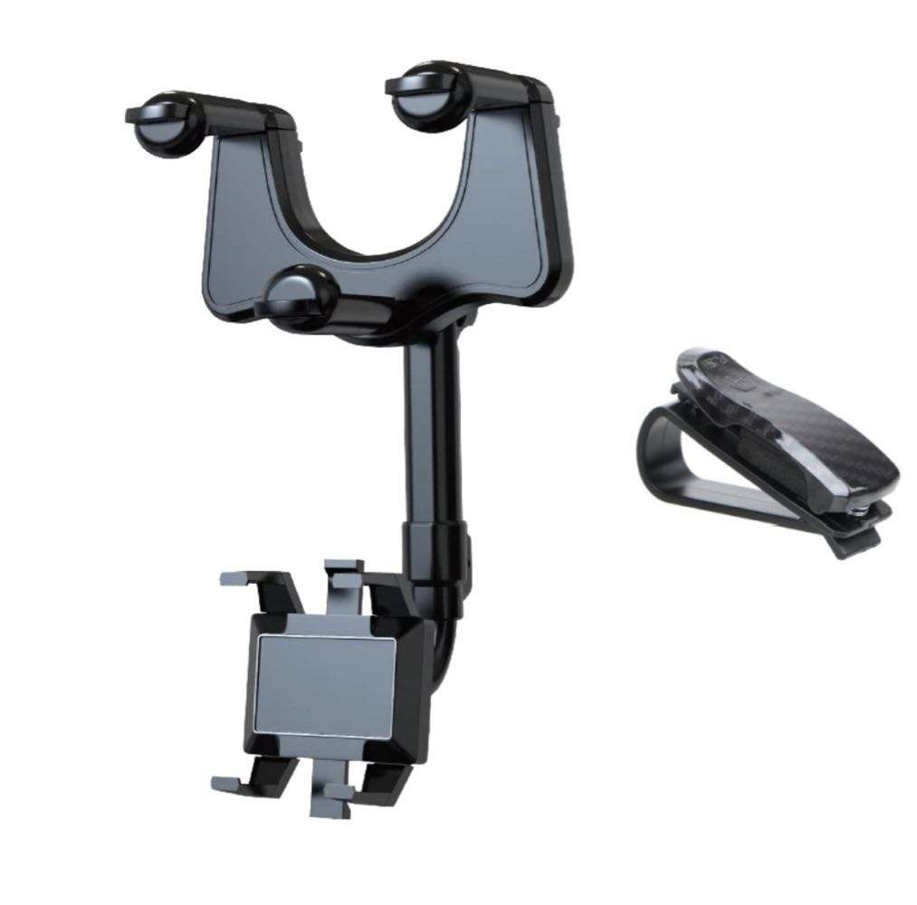 360 Degree Rotatable and Retractable Car Phone Rear View Mirror Holder