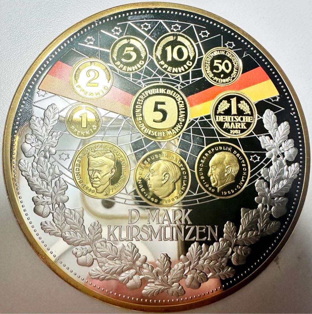 EXQUISITE 70MM TOP MEDAL - 70 YEAR OF THE INTRODUCTION OF THE D-MARK - WITH CERTIFICATE AND SEALED