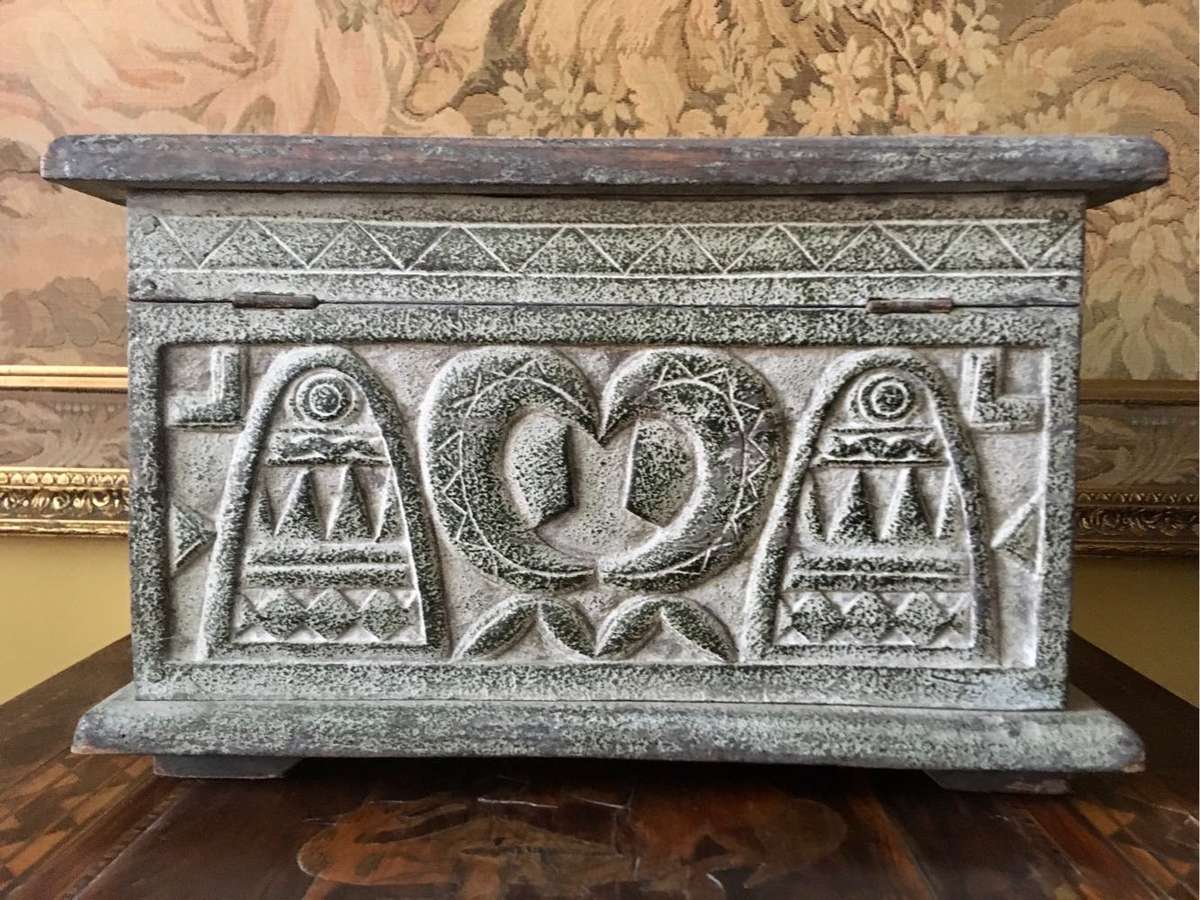 Vintage carved chest or jewellery box