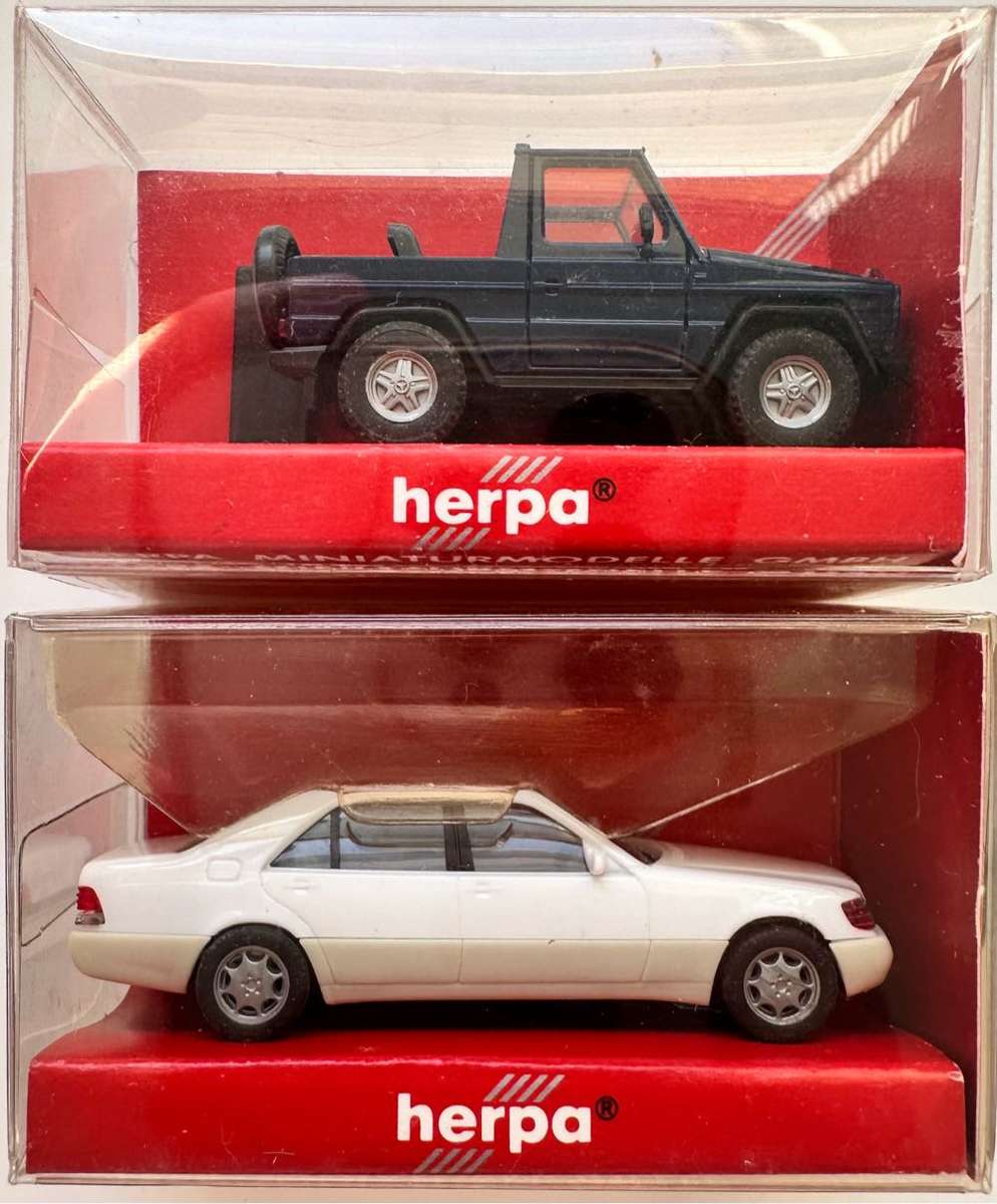 2x VINTAGE MERCEDES CARS - HERPA  - BRAND NEW CONDITION