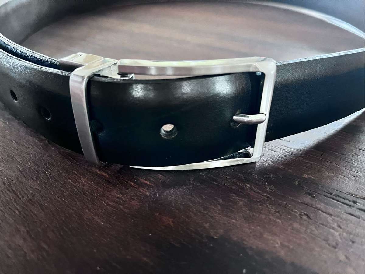 David Jones mens black leather belt (97cm-102cm)