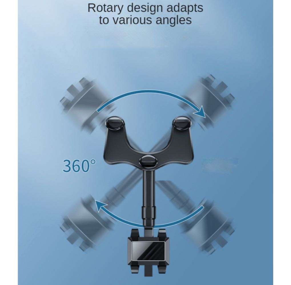 360 Degree Rotatable and Retractable Car Phone Rear View Mirror Holder