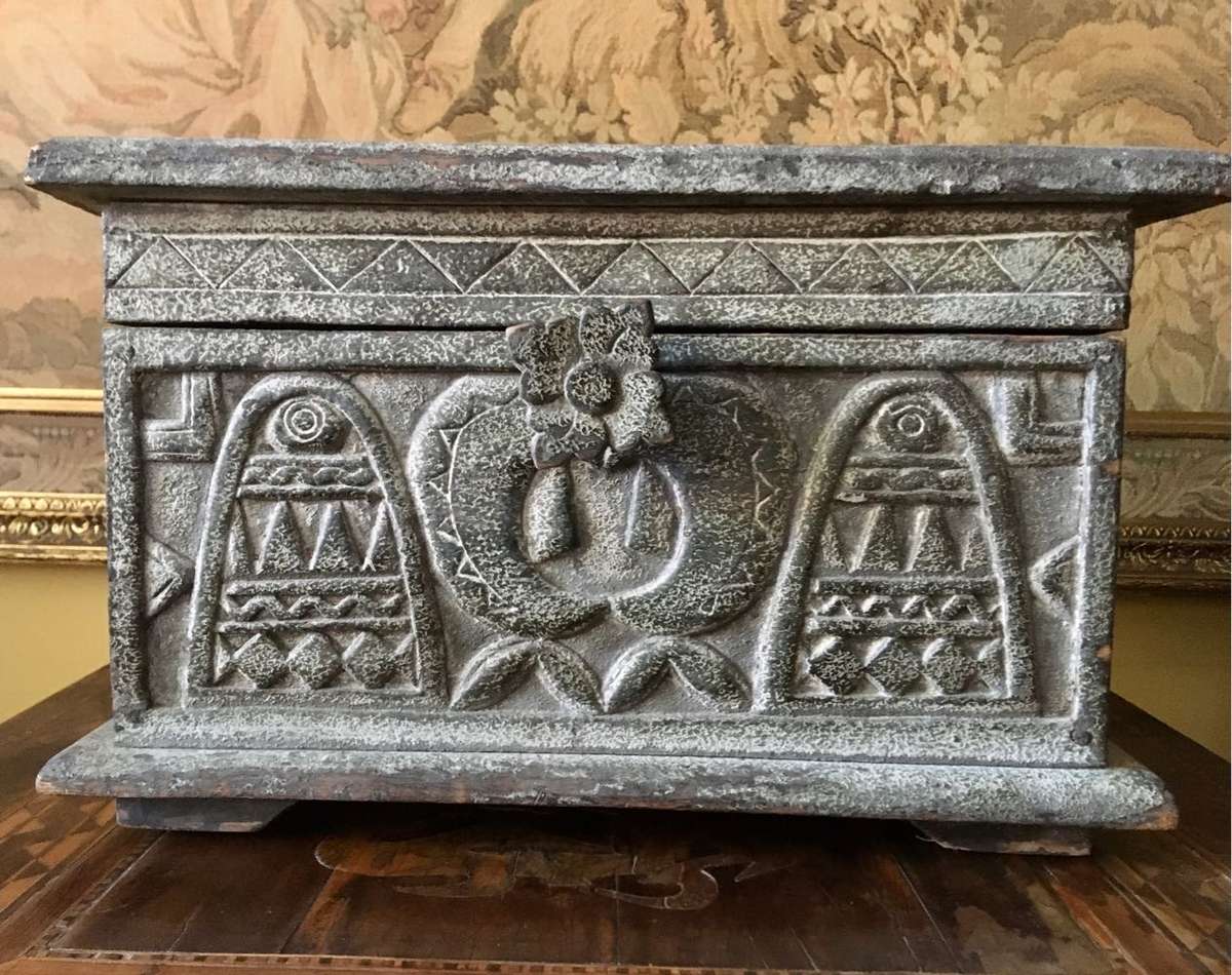 Vintage carved chest or jewellery box