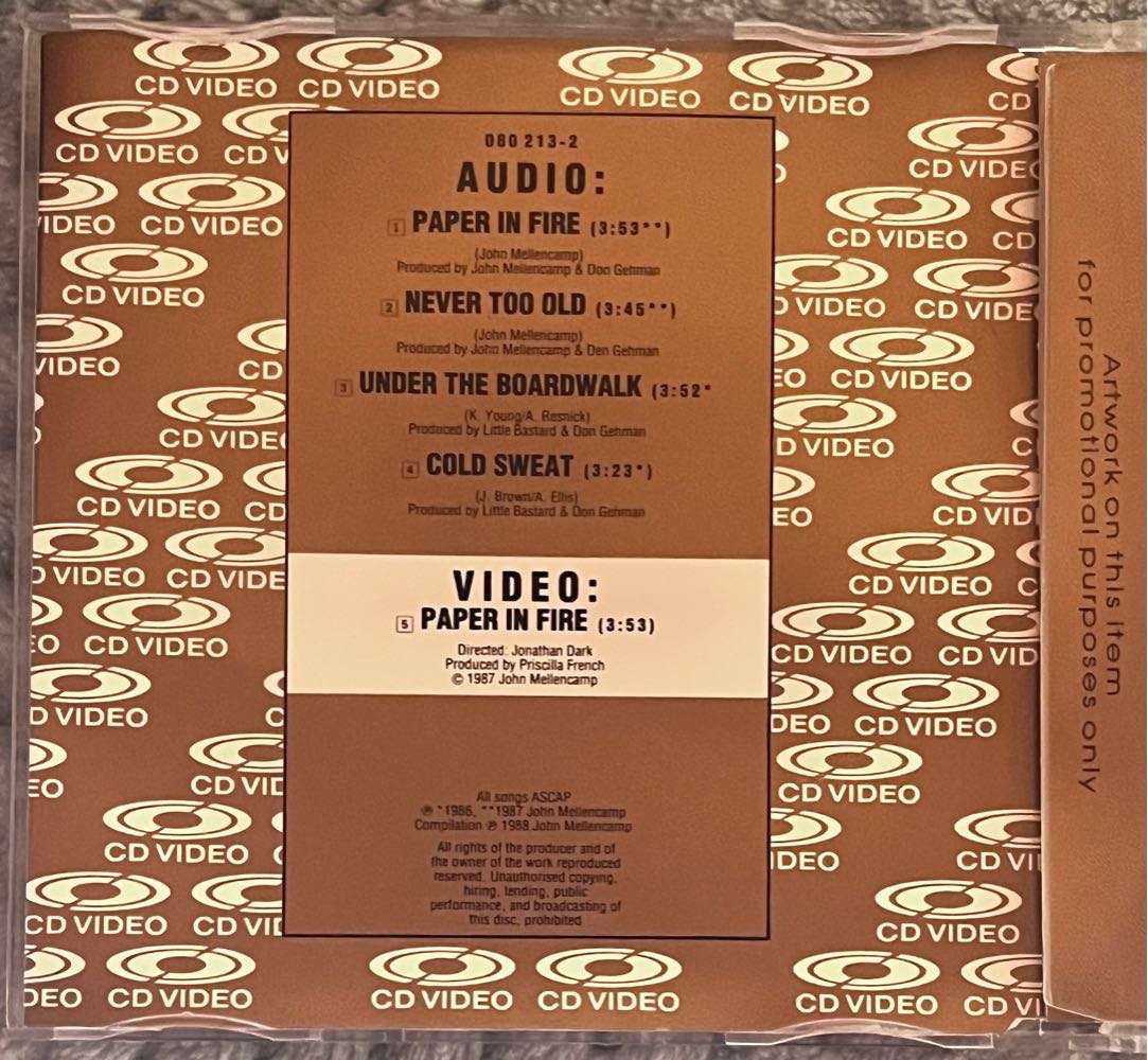 CD single: Paper in Fire - John Cougar Mellencamp