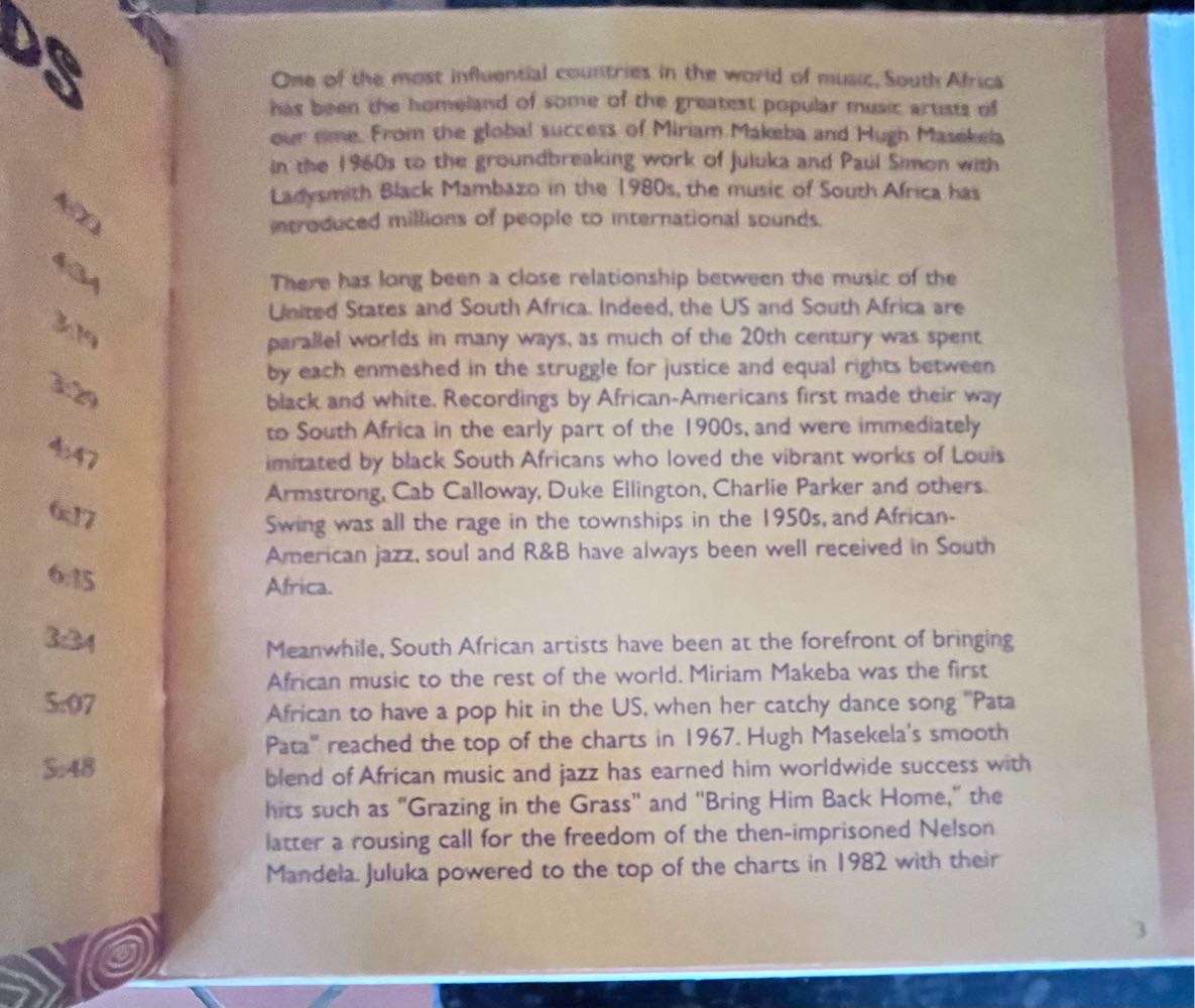 Putumayo presents: South African Legends PUTU 163-2 and 1588759000X