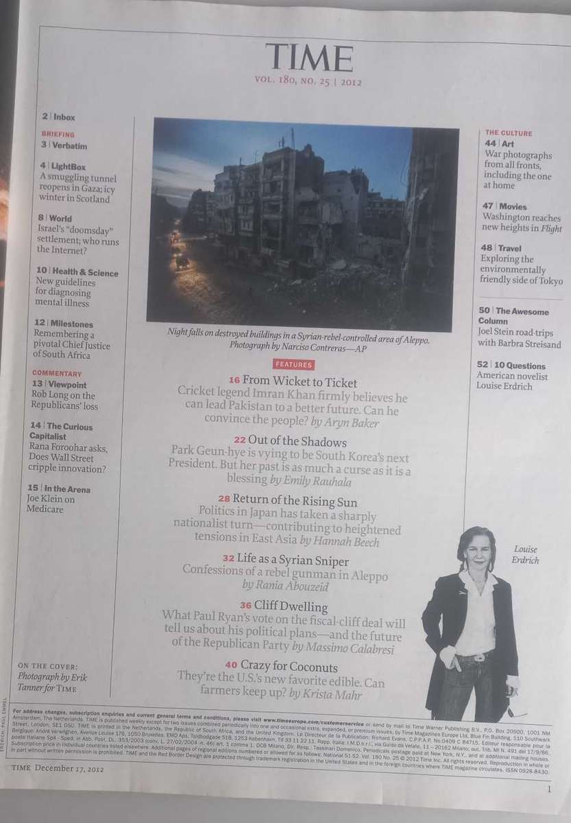 Time magazine December 17, 2012