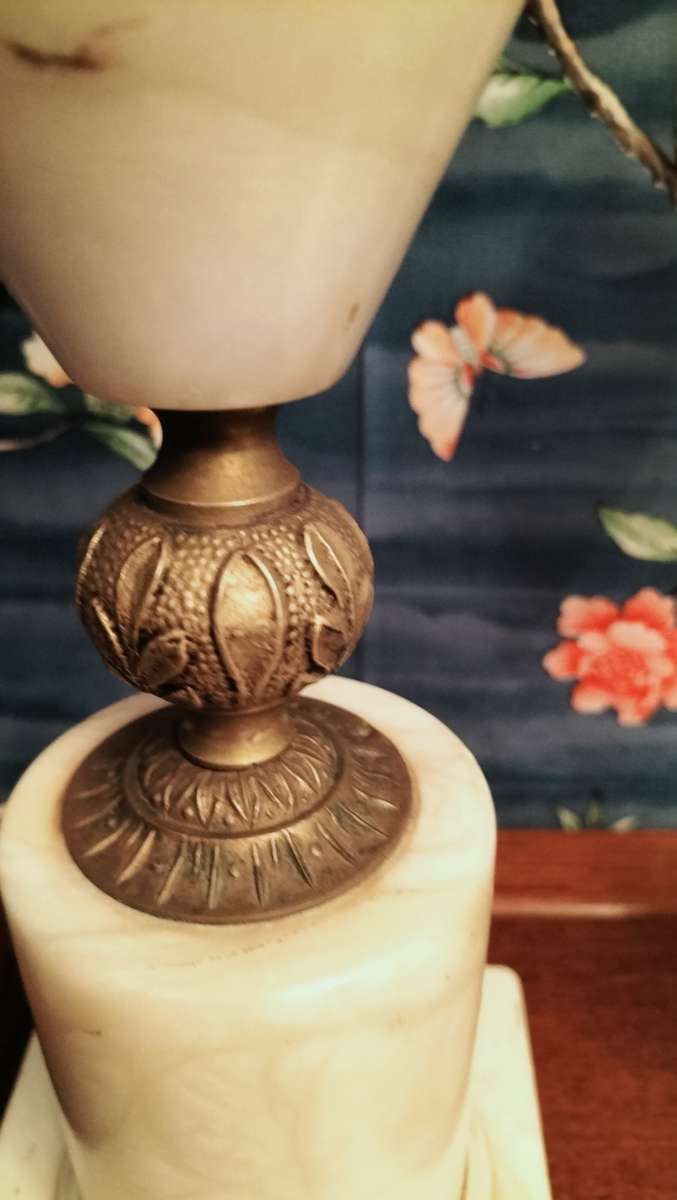 Pair of Marble And Brass Table Lamps