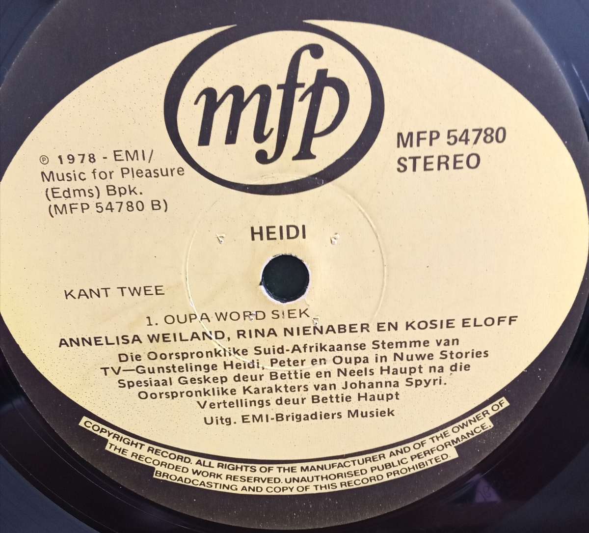 HEIDI 2 LP VINYL RECORD STEREO AFRIKAANS